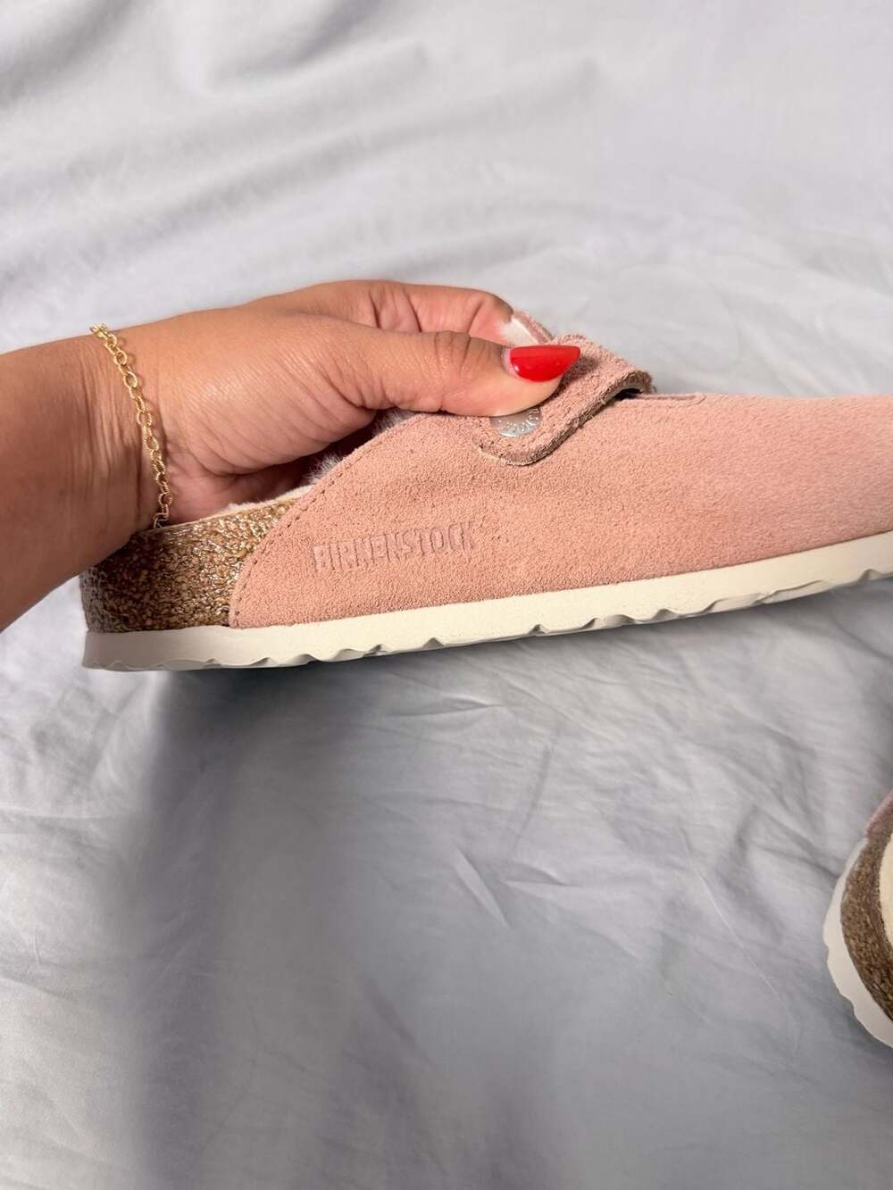 Birkenstock Boston Shearling Lined Suede Clogs in Pink Clay - Picture 5 of 8